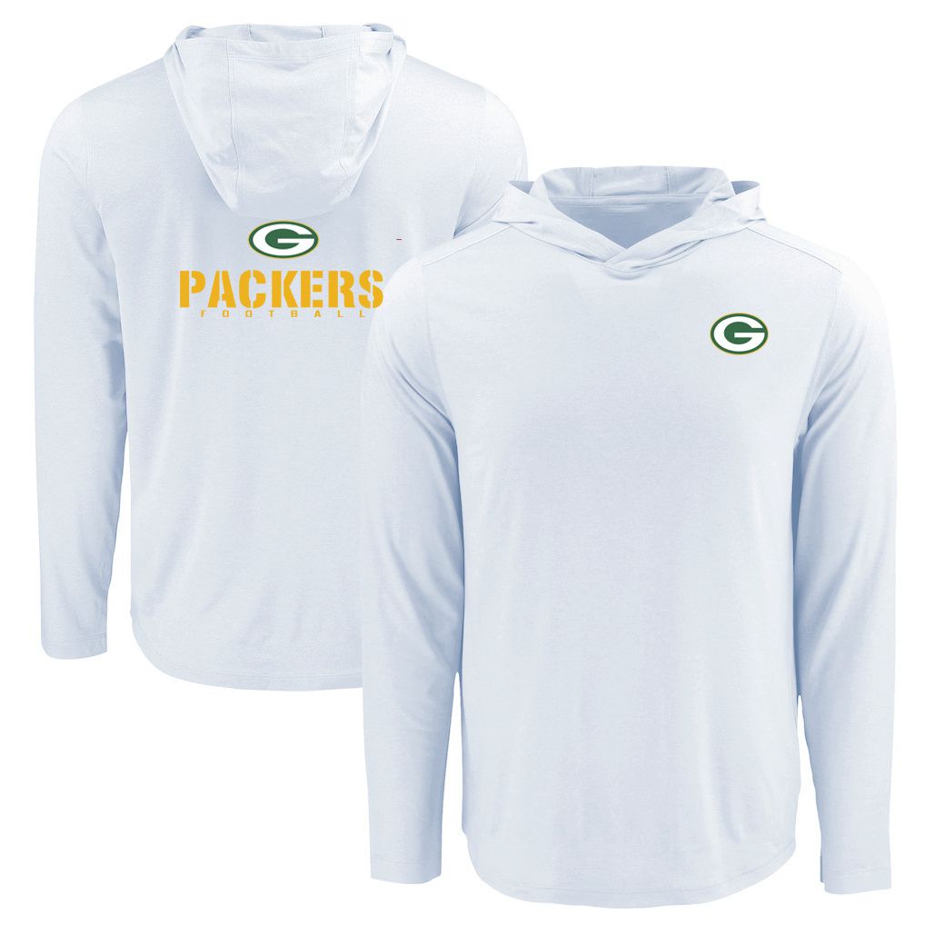 Men 2026 NFL Green Bay Packers Hooded long sleeved T-shirt white 05->nfl t-shirts->Sports Accessory